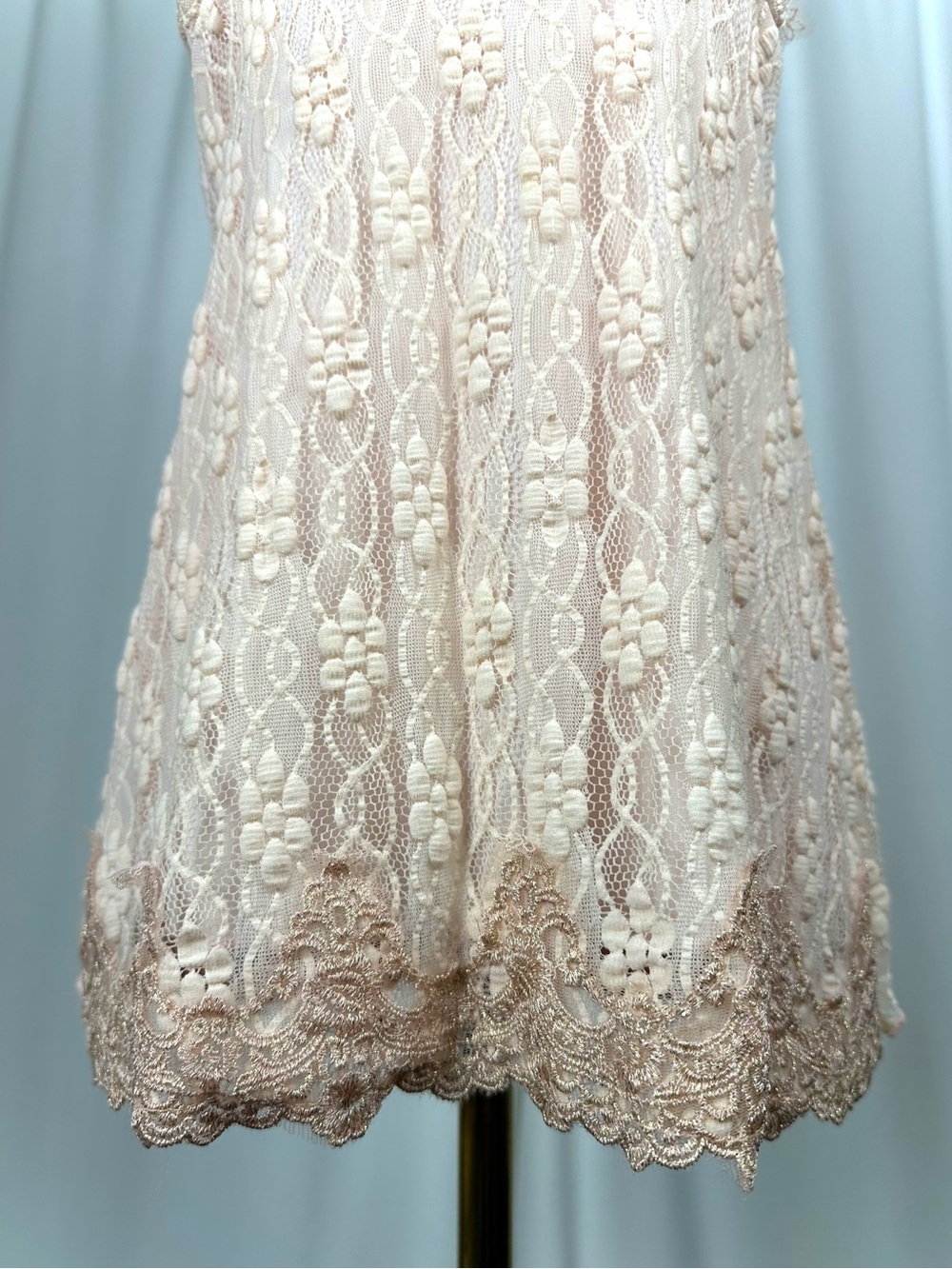 Vintage MKM Designs Lace Cami Top Cream Gold Fairycore XS/S - Picture 4 of 16